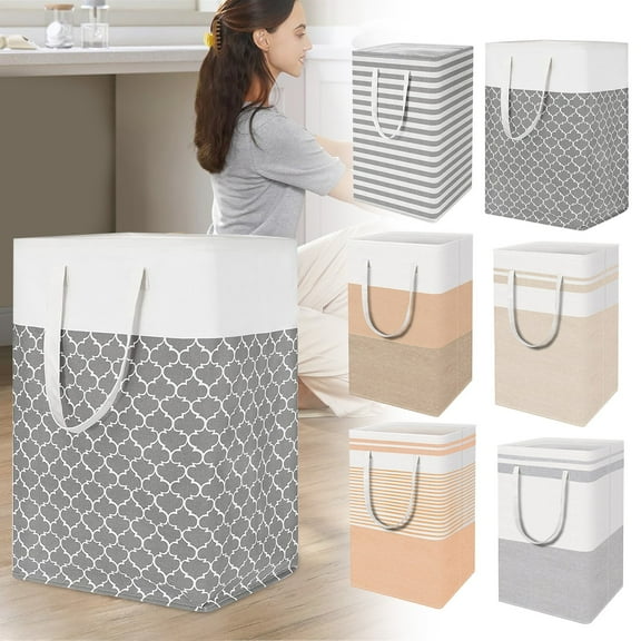 1*Dirty Clothes Basket Laundry Basket Laundry Basket Can Be Folded With Long and Short Handles for Easy Carrying and Cleaning Freestanding for Bedroom Bathroom Home Textile Storage