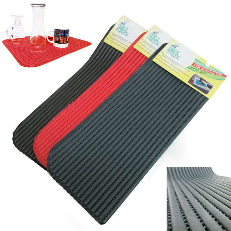 Comfy Grip Rectangle Black Silicone Dish Drying Mat - 23 x 18 - 1 count  box