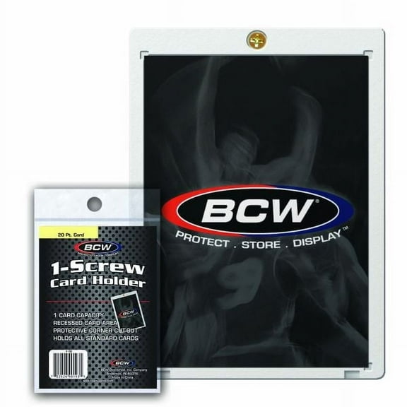 1 Display Box of 50 BCW 1-Screw Screwdown 20pt. Standard Sized Card Holders