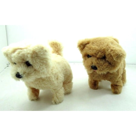 1 Dog Walking, Moving, Barking, Tail Wagging Plush Baby Mini Puppy dog in Random Color