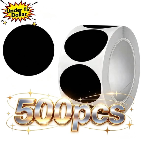 Under 1$ Dollar 500 Pcs 1 Inch Round Color Dot Stickers, Self‑Adhesive Circle Label Stickers for Marking, Scrapbooking, Gift Wrapping, DIY Crafts, Home Office Organization, Classroom Decoration