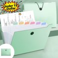 thumbnail image 1 of Under 1$ Dollar 8‑Pocket A4 Letter‑Size File Folder, Waterproof Expandable Plastic Document Organizer with Label Tabs & Secure Closure, Large‑Capacity Paper Storage Pouch for Office & Daily Use, 1 of 7