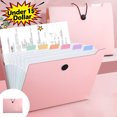 thumbnail image 1 of Under 1$ Dollar 8‑Pocket A4 Letter‑Size File Folder, Waterproof Expandable Plastic Document Organizer with Label Tabs & Secure Closure, Large‑Capacity Paper Storage Pouch for Office & Daily Use, 1 of 7