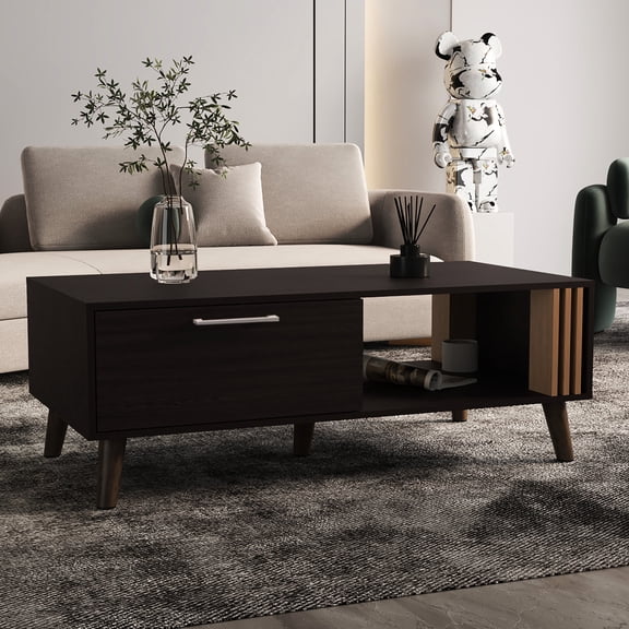 1 Door 1 Shelf Coffee Table - Holds Books - Living Room Decor - Durable & Safe