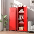 thumbnail image 1 of 1 Door 51.3" Metal Locker Storage Cabinet, Kids Locker Changing Room, Steel Kids Wardrobe with 2 Adjustable Shelves and Hanging, Steel File Cabinet Organizer for School Gym Home Office, 1 of 7