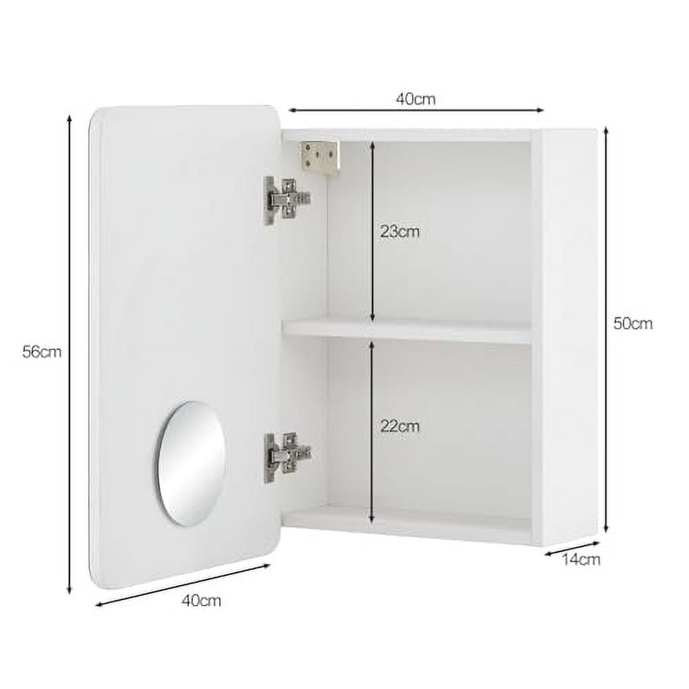 Medicine Cabinets Bathroom Mirror Cabinet with 1 Door, Wall Mounted ...