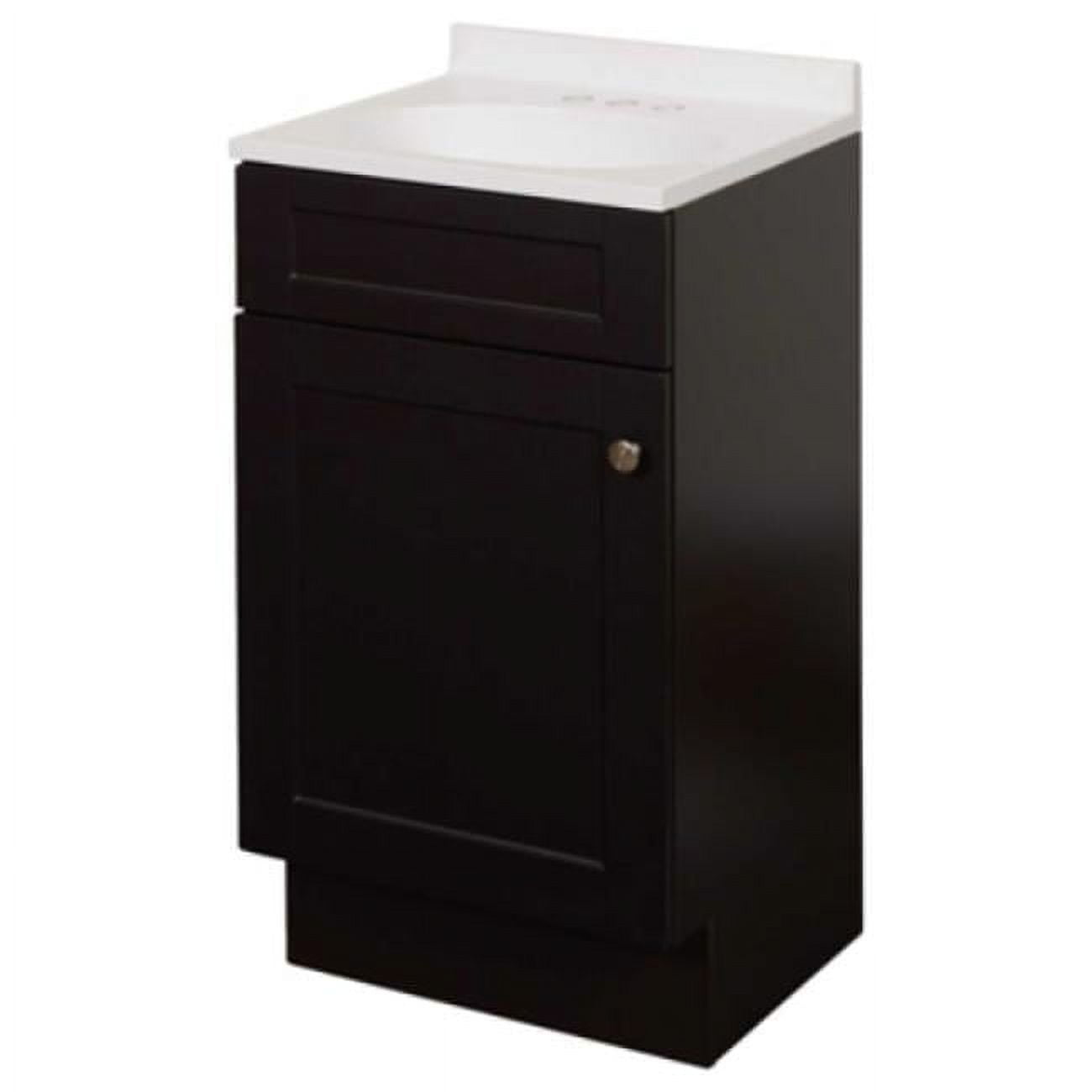 1-Door Combo Shaker Vanity, Espresso & White