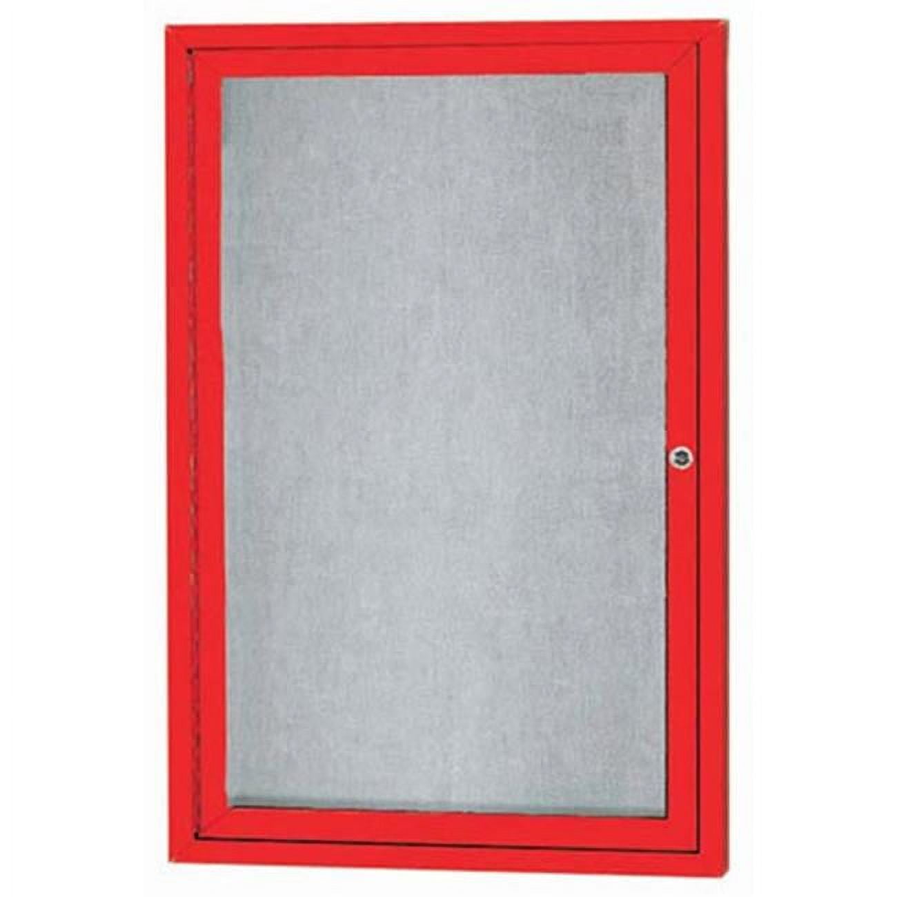 1Door Illuminated Outdoor Enclosed Bulletin Board Red