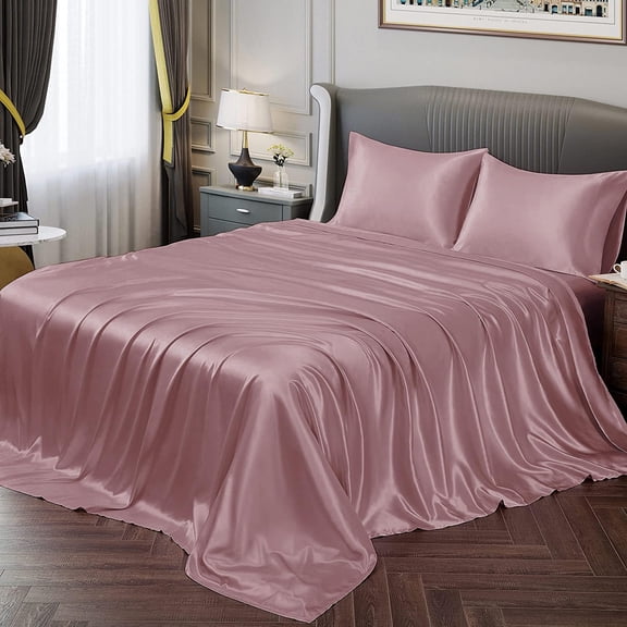 1 Double Bedsheet For Queen Size With 2 Pillow Covers - 90 X 100 Inches, Rose Gold | Perfect For Romantic Night, Excellent Gift For All Celebrations Bedsheet