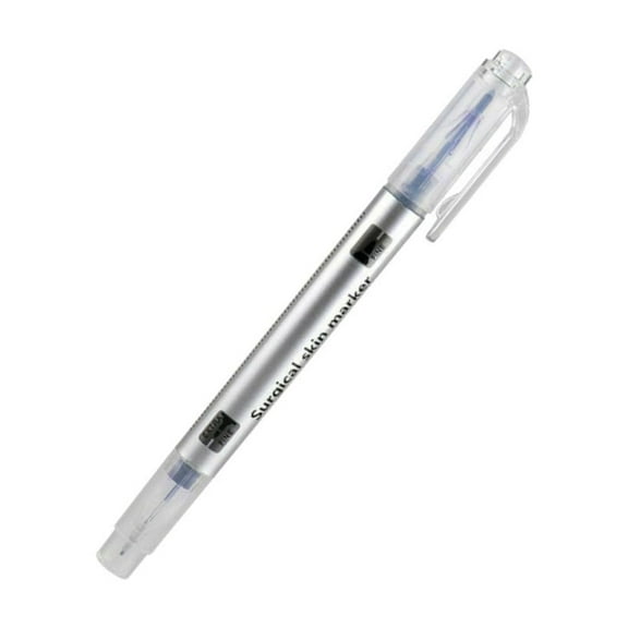 1* Double Head Semi Permanent Makeup Eyebrow Tattoo Marking Positioning Pen + Measuring Ruler