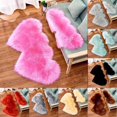 thumbnail image 1 of 1 Double Heart Rug Wool Imitation Sheepskin Rugs Faux Non Slip Bedroom Shaggy Carpet Mats Carpet, 1 of 3