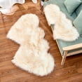 thumbnail image 1 of 1 Double Heart Rug Wool Imitation Sheepskin Rugs Faux Non Slip Bedroom Shaggy Carpet Mats Carpet, 1 of 2