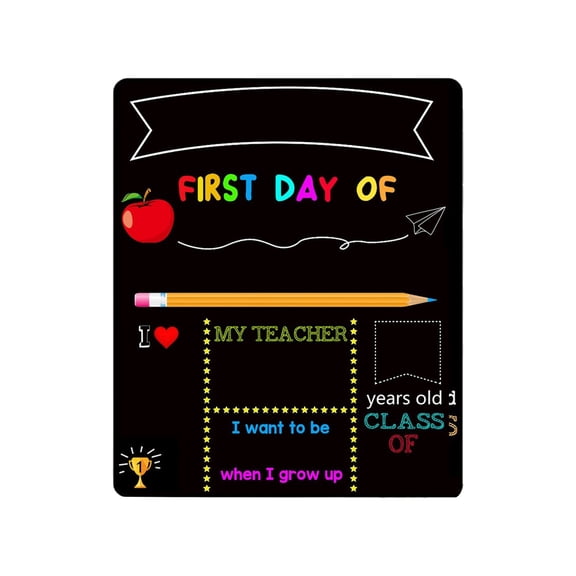 1. Double-Side First/Last Day School Board, Reversible Chalkboard Sign for Preschool Photo Backdrop & Kindergarten