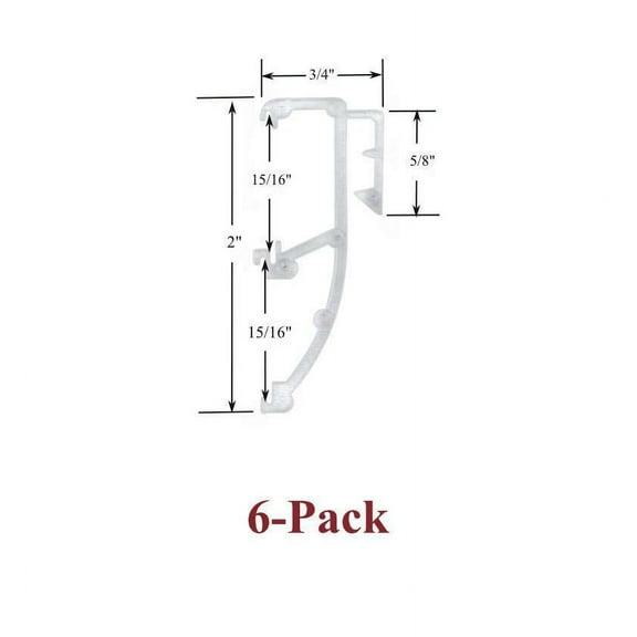 1" Double Slat CLEAR VALANCE CLIPS for WOOD or MINI BLINDS