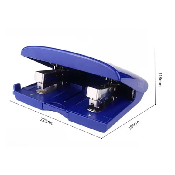 55Y2 Double Effortless Standard Stapler 50 Pages Two End Document Stapler 24/6 26/8 Needles,1 * Double-ended stapler,Blue