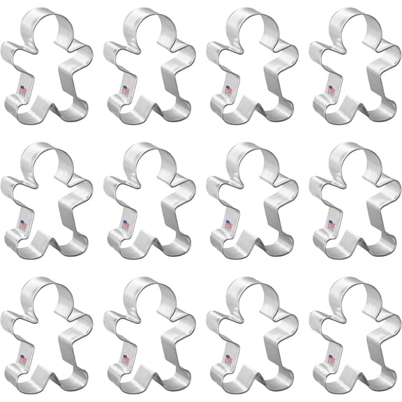 1 Dozen/12 Count Gingerbread Boy 2.5 Inch s from – Tin Plated Steel s