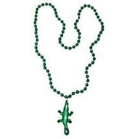 1 Dozen Green Alligator Medallion Beads