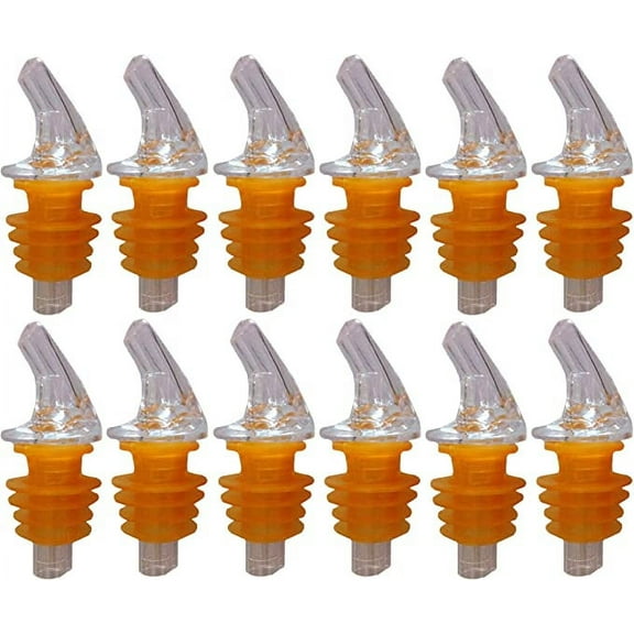 1 Dozen Large Amber Cork Free-Pour Spout - Great for the old-style 1800 tequila bottles, Cabo Wabo and other wide-neck liquor bottles, including some of the big 1.75 liter bottles.