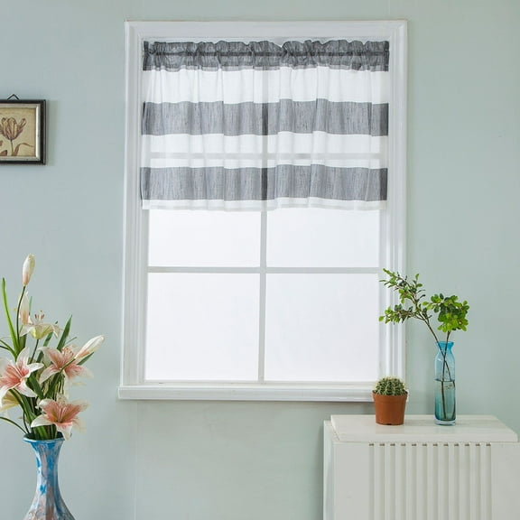 1 Drapery Valance Curtains Extra Wide and Short Window Treatment Kitchen Living Bathroom Curtain
