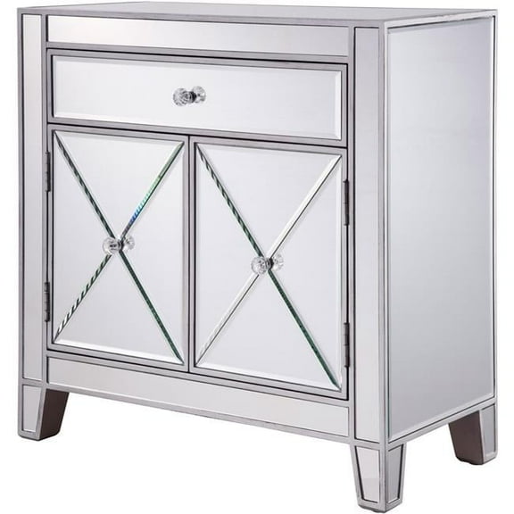 1 Drawer 2 Doors Cabinet Silver Paint