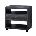 thumbnail image 1 of 1 Drawer Wooden End Table with 2 Open Shelves, Gray, 1 of 5