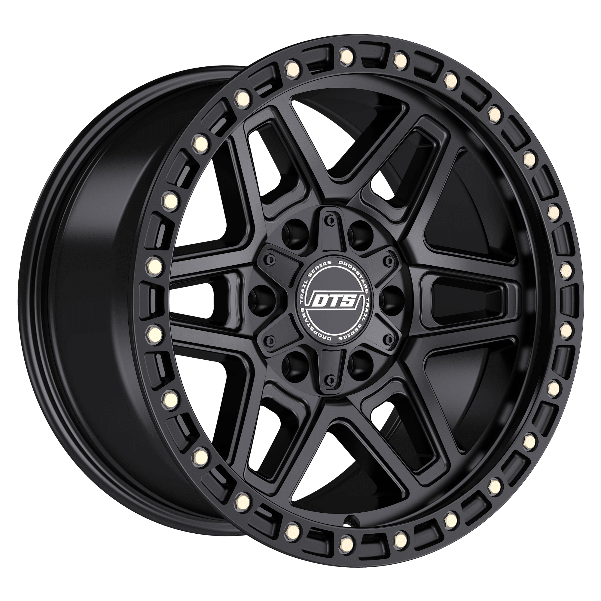 Dropstars Trail Series 602SB 17x9 Automotive Rim with 6 Lug Nuts and -12 Offset