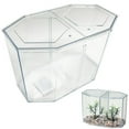 thumbnail image 1 of 1 Dual Betta Hex Kit Tank Pet Aquatic Fishes Aquarium Habitat Office Home Decor, 1 of 5