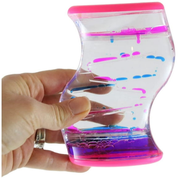 1 Dual Drip Liquid Dripping Timer - Calm Down Jar - Soothing and Calming Motion - Liquid Timer Sensory Office Toy - Visual Stimulation (1 Random Color)