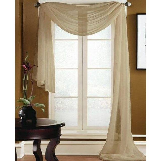 1 ELEGANCE SHEER VALANCE SCARF TOPPER SWAG WINDOW TREATMENT COVERING ALL STYLES