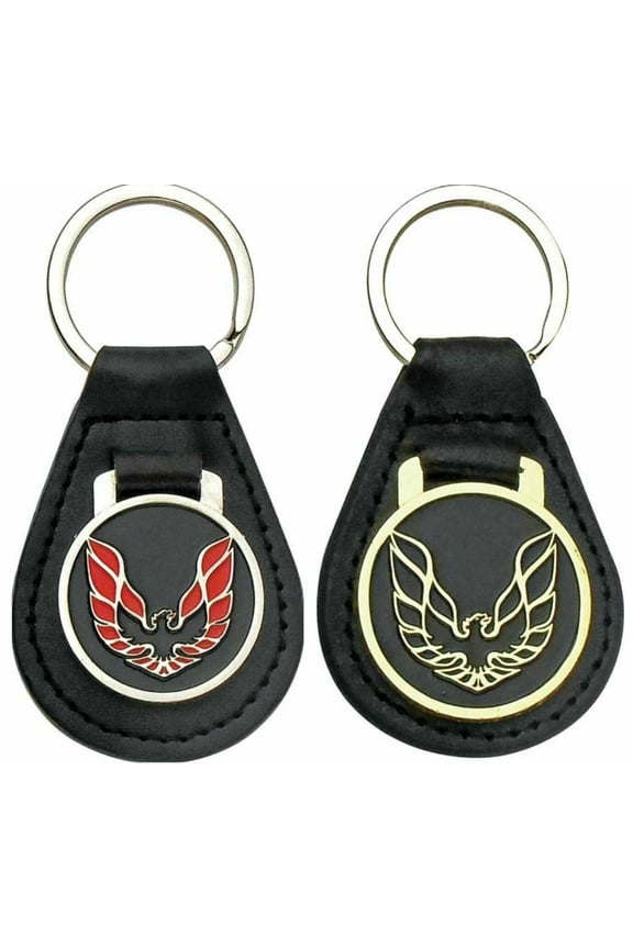 1 Each Gold & Red Leather Keychain Ring Wings Up Bird Pontiac Firebird/Trans AM