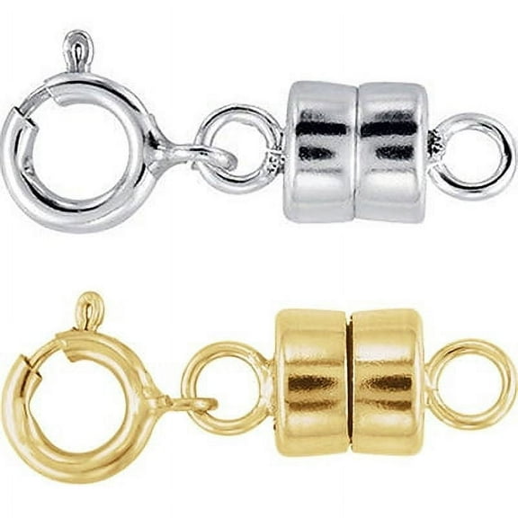 1 Each NEW 14k Yellow Gold Filled and .925 Sterling Silver Barrel Magnetic Converter Necklace Clasp