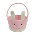 thumbnail image 1 of 1 Easter Cotton Rope Storage Basket with Handles Convenient Bunny Storage Basket Desktop Storage Basket, 1 of 6