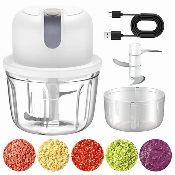 1 Electric Mini Garlic Chopper, 350ML Food Chopper Garlic Mincer USB, Vegetable Chopper, Onion Chopper, Portable Small Food Processor For Garlic, Ginger, Chili, Vegetables, Chop, Mince, & Blend In Se