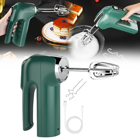 1 Electric Mixer 3 Speed Hand Mixer Traditional Usb Charging Beater for Egg Coffee & Green