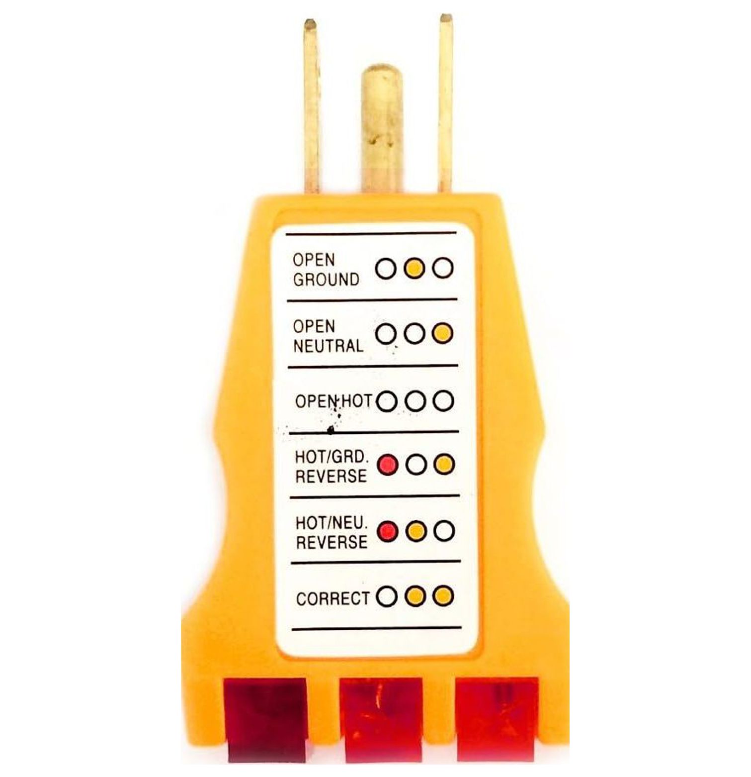1 Electrical Receptacle Tester AC Outlet Plug 3 Prong Circuit Analyzer