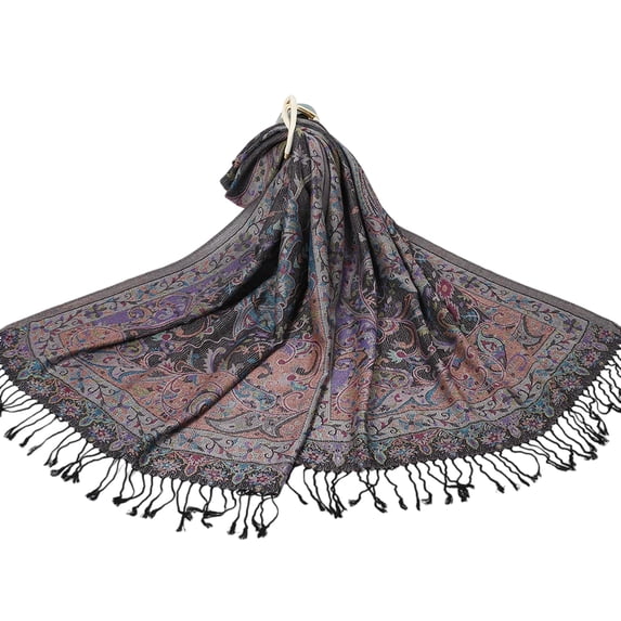Point Cut Fringe 1. Embroidered Cotton Shawl With Fringe Trim Winter Wrap For Women ...