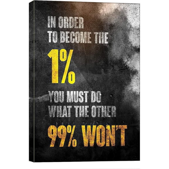 1% Entrepreneur Motivational Canvas Wall Art -Inspirational Wall Art Poster Quotes - Canvas Artwork Unframed