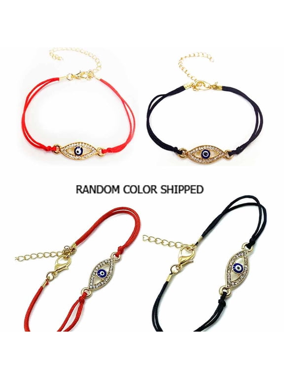 1 Evil Eye String Kabbalah Bracelet Nazar Bead Zirconia CZ Good Luck Protection