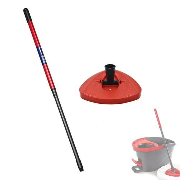 1*Extendable Spin Mop Handle & 1*Triangle Mop Base Compatible with O-Cedar Easywring Spin Mop Handle,  Accessory For O Cedar Spin Mop Handle Replacement