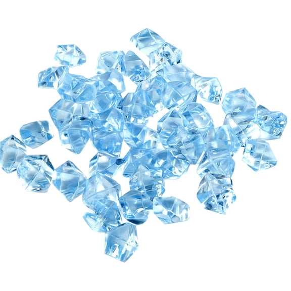 Under $1 FNGZ Decorative Garden Stones,Fake Crystals 50Pcs Acrylic Gems Clear Ice Rocks Plastic Diamonds Vase Rocks Centerpiece for Vase Fillers Party Table Scatter Wedding Display,Luminous Stones