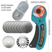 1*FT-145 Knife+8*SK5 Blades+1*35-Tooth+1*16-Wave, 45mm Automatic Lock Wheel Knife FT 145 Rotary Cutter Carpet Cutting Blade