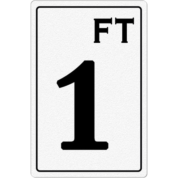 1 FT Swimming Pool Sign, Warning Metal Sign, Swimming Pool Deck Depth Marker Signs 8x12 Inches