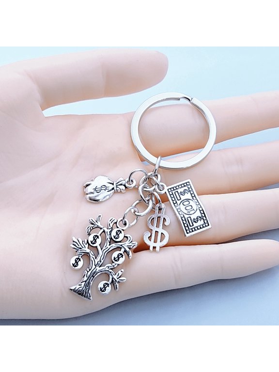 1 Fashion Keychain, Money Tree, Money Bag, Wallet, USD Logo Pendant, Keychain, Bag