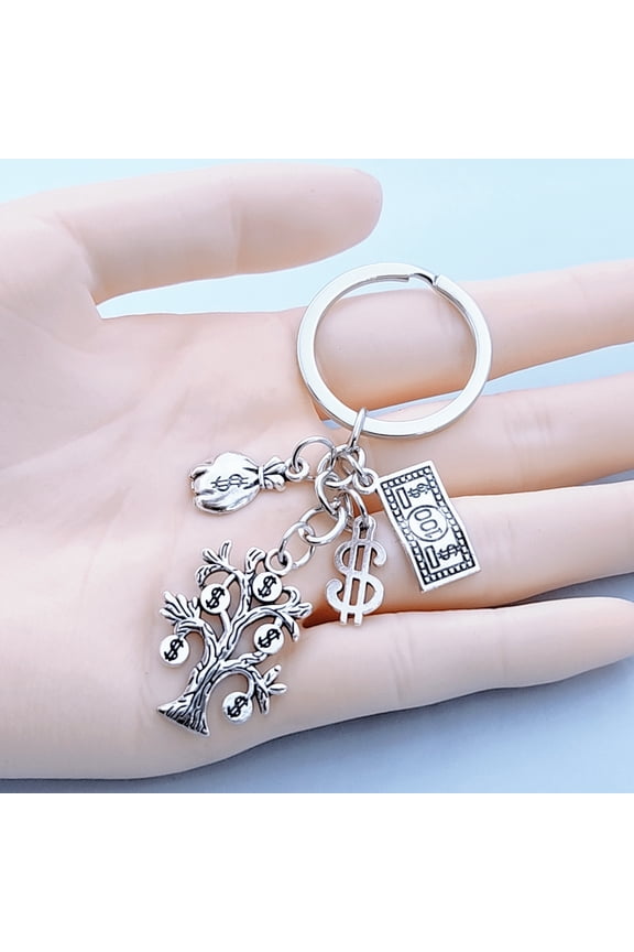 1 Fashion Keychain, Money Tree, Money Bag, Wallet, USD Logo Pendant, Keychain, Bag