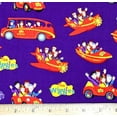 thumbnail image 1 of 1 Fat Quarter - The Wiggles Big Red Car Bus Boat & More on Purple Cotton Fabric - 21" X 18", 1 of 2