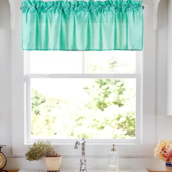 1 Faux Silk Shiny Waterfall Window Rod Pocket Top Swag Valance 55"X18"