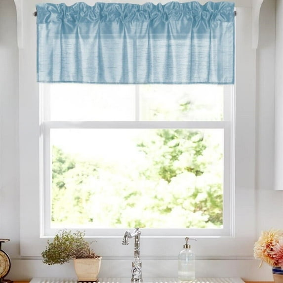 1 Faux Silk Shiny Waterfall Window Rod Pocket Top Swag Valance 55"X18"