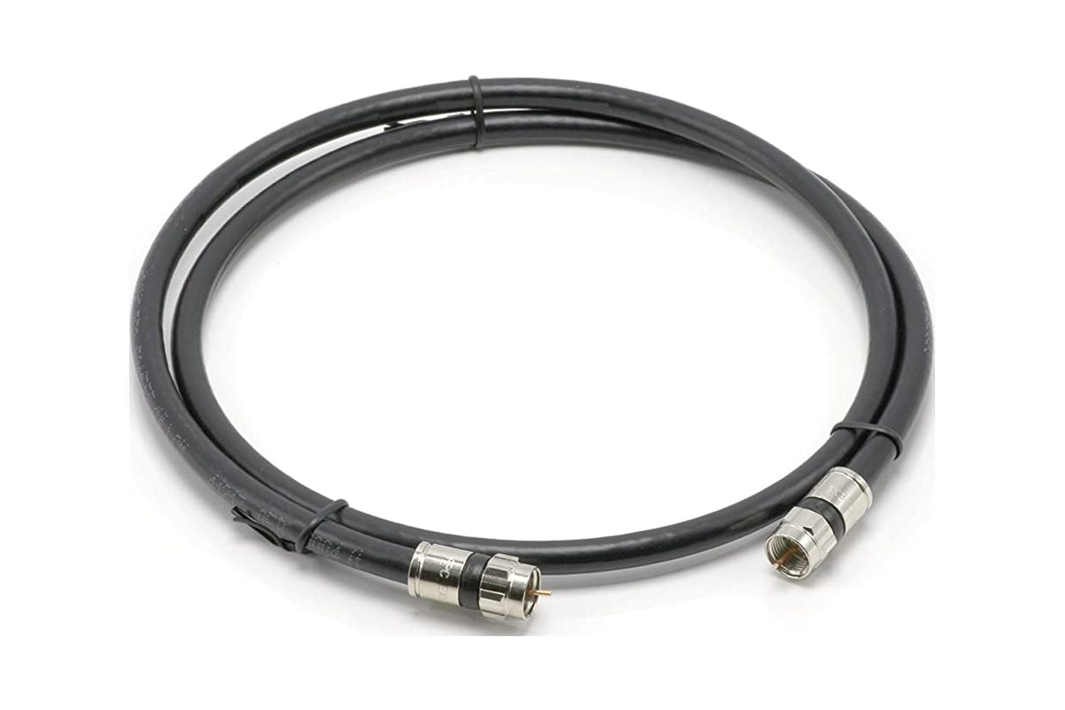1' Feet, Black RG6 Coaxial Cable (Coax Cable) with Weather Proof Connectors, F81 / RF, Digital Coax - AV, Cable TV, Antenna, and Satellite, CL2 Rated, 1 Foot