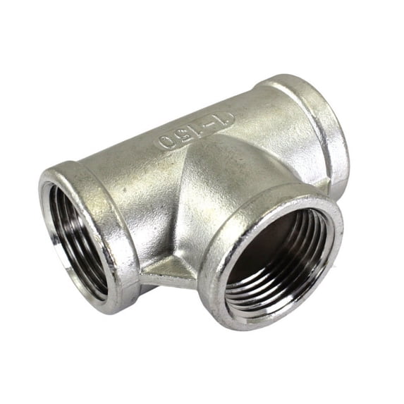 1" Female Ports Stainless Steel Fittings Tee, 5 Pack