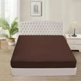 thumbnail image 1 of 1 Fitted Sheet Only Alaskan King (108''x108'') Size 100% Egyptian Cotton, 800 Thread Count, 15" Deep Pocket, Snug-Fit with All-Around Elastic Chocolate Solid Pattern, 1 of 5